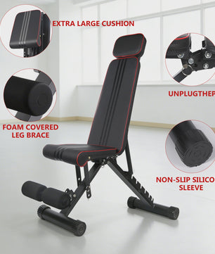 Verstelbare Dumbbell Bank 7 Posities - Opvouwbaar Fitness Bankje voor Krachttraining Thuis