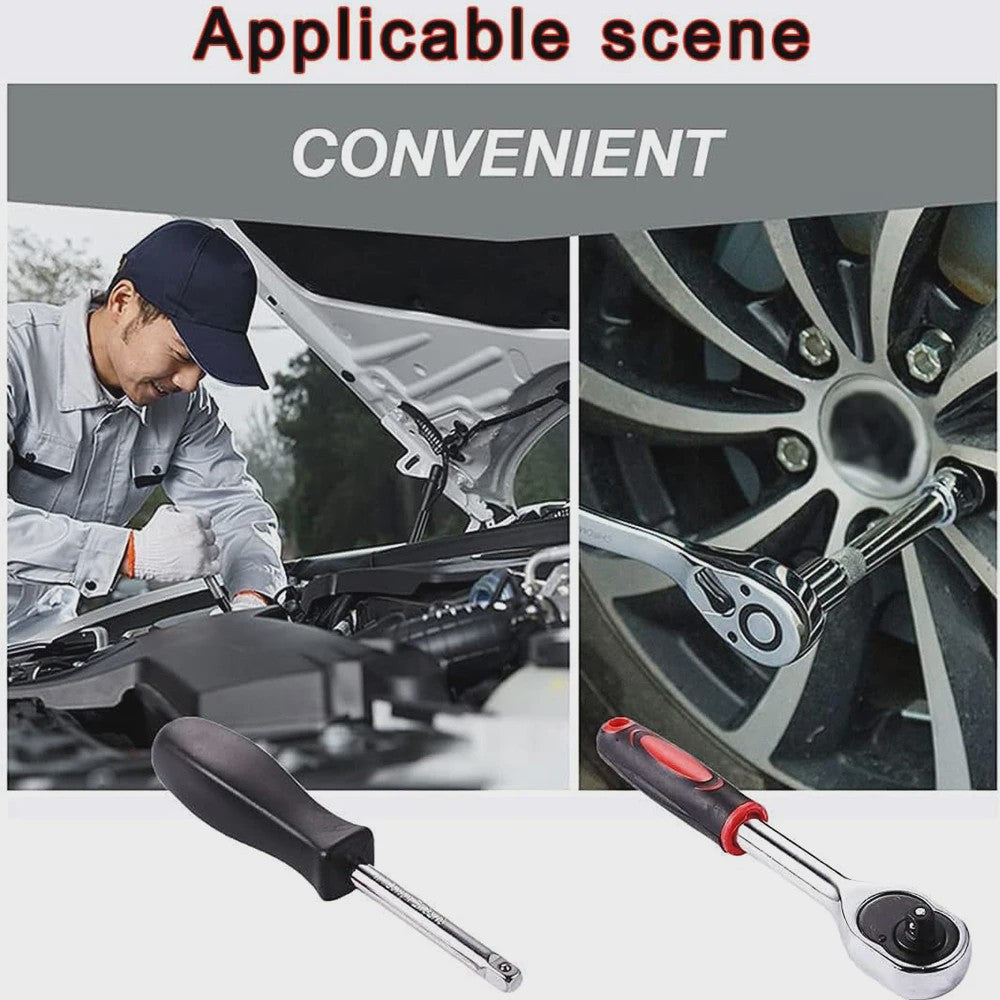 172-delige Ratel Socket Sleutel Set: Complete Gereedschapskist voor Auto, Motor & Fiets