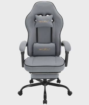 Ergonomische bureaustoel met voetensteun en lendenkussen - Comfortabel gamen en werken
