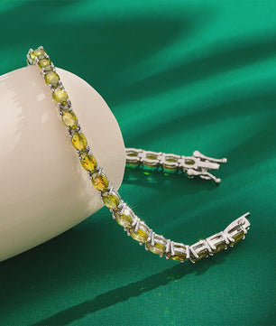 Peridot Tennisarmband Zilverkleurig - August Geboortesteen - Dames