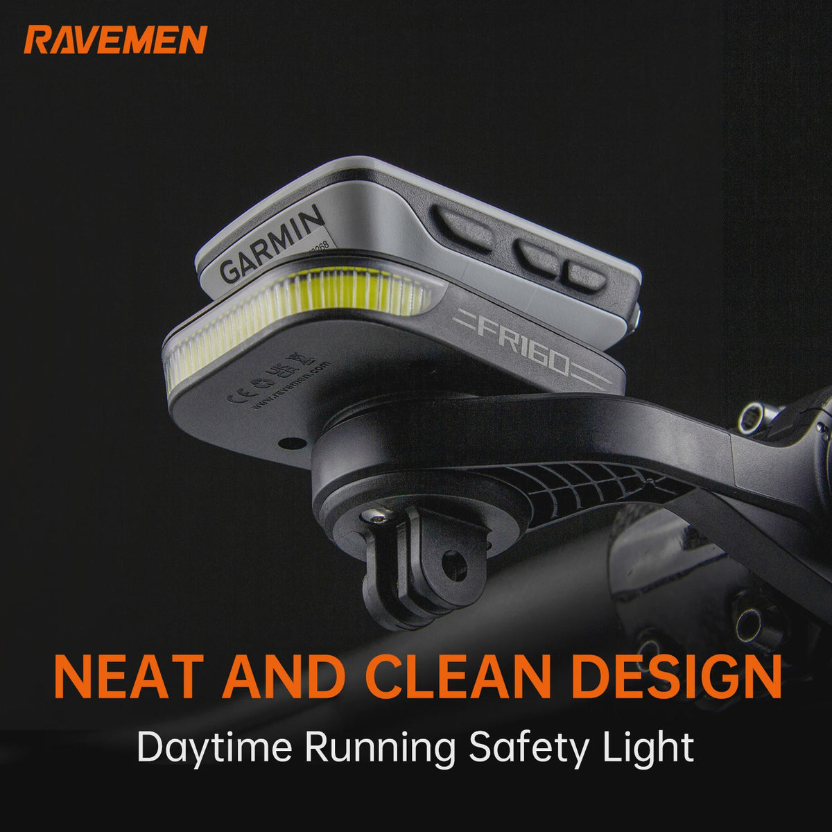 Ravemen FR300/FR160 Fietsverlichting Out-Front - USB Oplaadbaar, Waterdicht IPX6, Compatibel met Garmin/Wahoo
