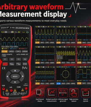ZOYI ZT-703S: 3-in-1 Oscilloscope, Multimeter & Signaalgenerator (50MHz)