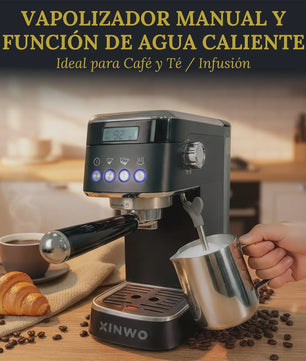 Volautomatische Espressomachine RVS - 1.2L, 20 Bar, Dubbele Portafilter
