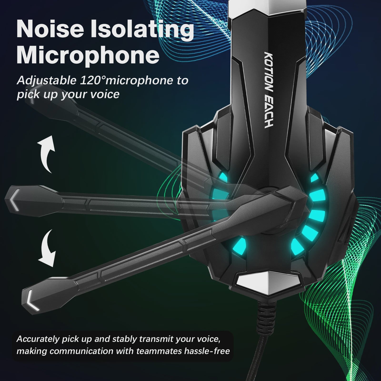 G9000 Pro Gaming Headset: Noise Cancelling Mic, LED Licht & Stereo Geluid voor PS4, PC, Xbox, Switch, PS5