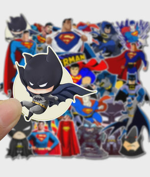 45-delige set Superheld Stickers: Batman & Superman voor Kinderen