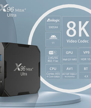X96 MAX Plus Ultra Android 11 TV Box - 4K/8K Media Player met S905X4 Quad Core & 4GB RAM