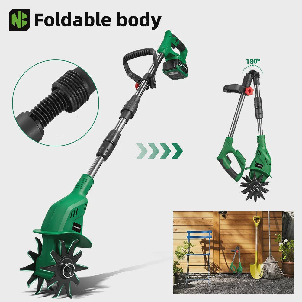 NEWBENY Elektrische Grondfrees 1600W - Draagbaar & Krachtig voor Tuinonderhoud
