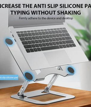 Verstelbare Laptopstandaard Carbon Staal - Tot 17 Inch - Opvouwbaar & Koelend