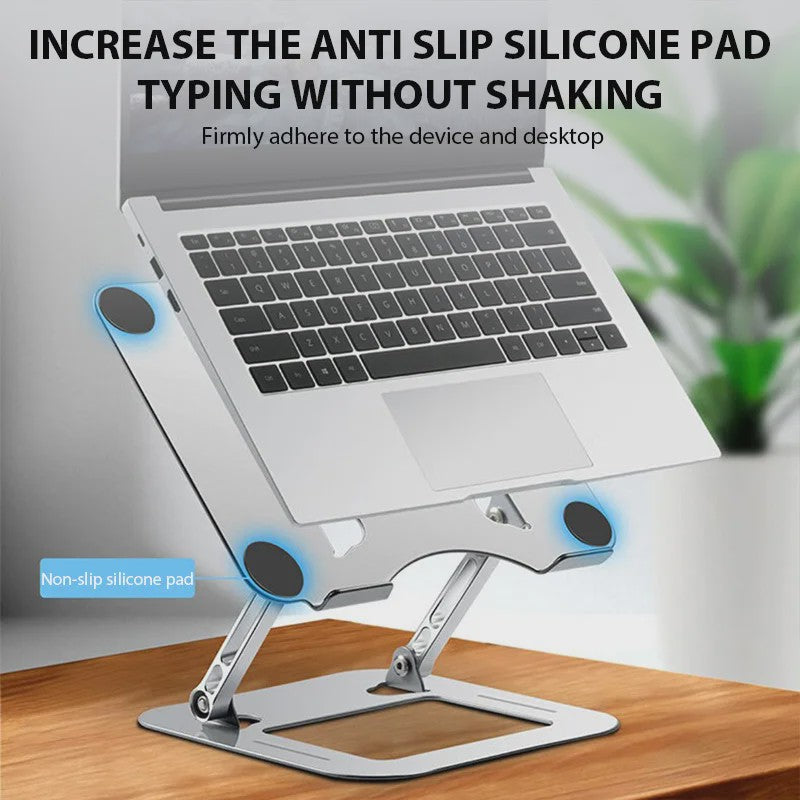Verstelbare Laptopstandaard Carbon Staal - Tot 17 Inch - Opvouwbaar & Koelend