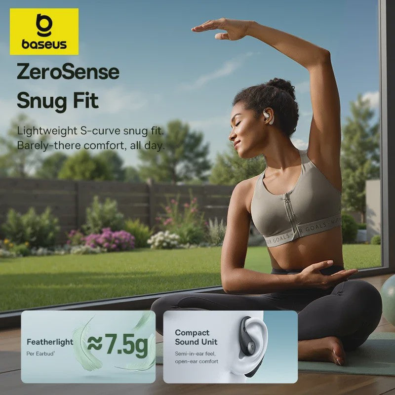 Baseus Eli Sport 2 Open-Ear Oordopjes - Draadloze Sport Oortjes met Bluetooth 6.0, IP57 Waterdicht