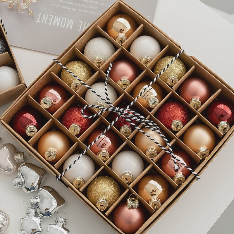 Kerstballen Set 4cm - Glanzend & Mat - Decoratie & Fotografie Props