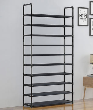10-laags Schoenenrek - 100x30x176cm - Metalen Frame & Vliesstof - Organisatie voor Hal & Slaapkamer