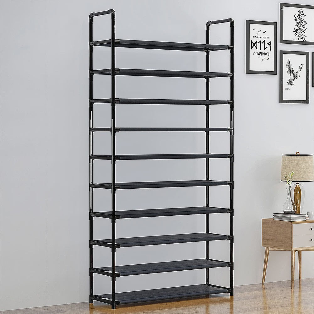 10-laags Schoenenrek - 100x30x176cm - Metalen Frame & Vliesstof - Organisatie voor Hal & Slaapkamer