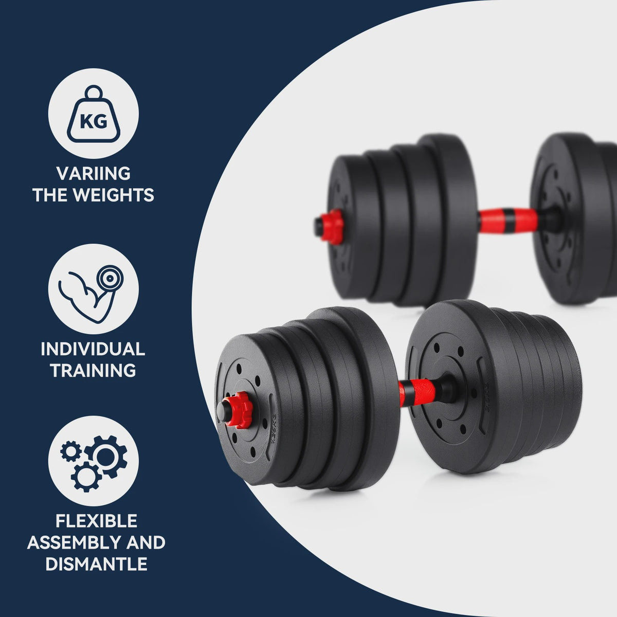 30KG Verstelbare Dumbbell & Barbell Set - Complete Home Gym Krachttraining Kit
