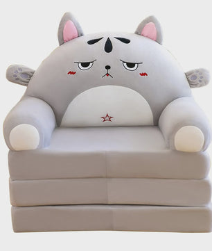 Pluche Kinder Sofa Bed - Opvouwbaar en Dubbelzijdig Plezier in Leuke Cartoon Vormen