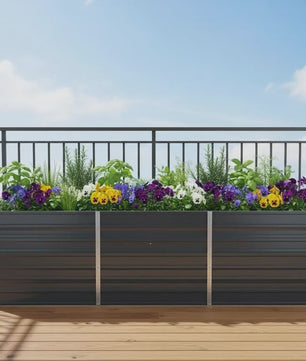 Verhoogd Plantenbed Staal Antraciet 240x40x77cm - Duurzaam & Stijlvol Tuinieren