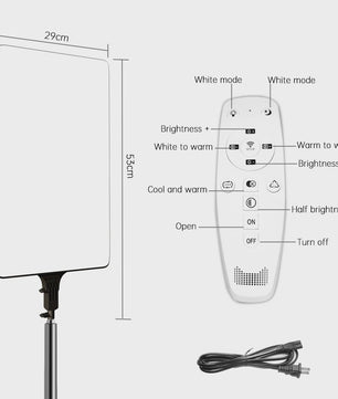 24-inch LED Videolamp met Statief - Verstelbare Kleurtemperatuur & Helderheid voor Fotografie & Livestreaming