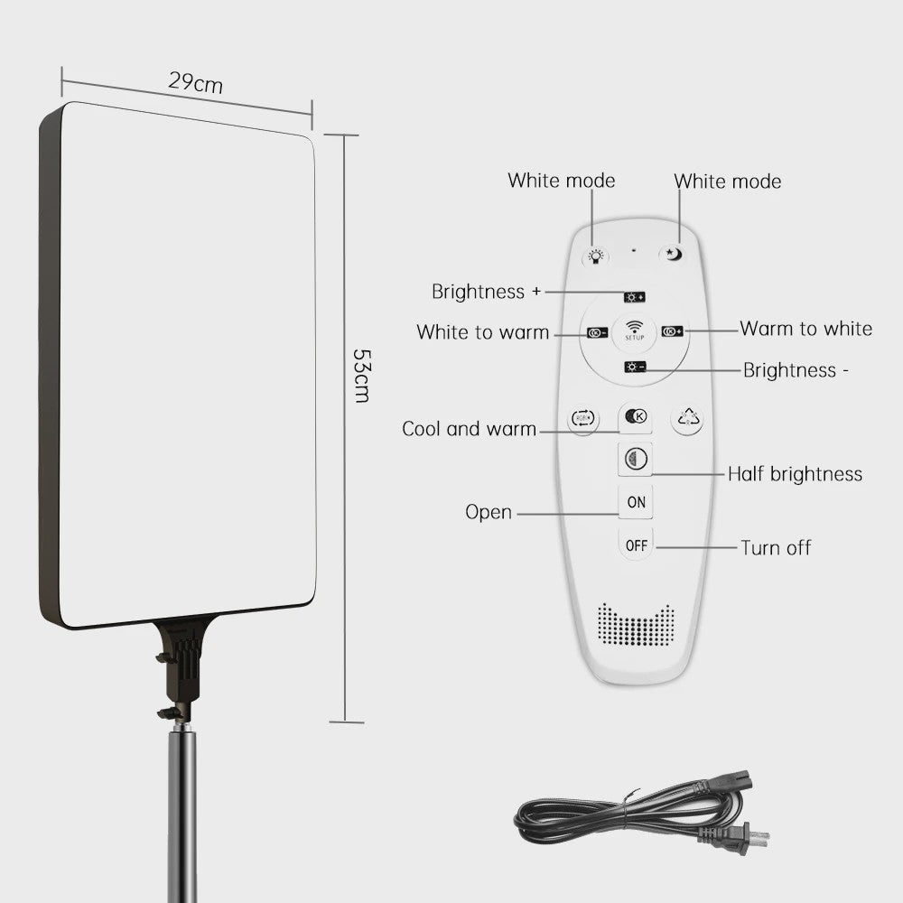 24-inch LED Videolamp met Statief - Verstelbare Kleurtemperatuur & Helderheid voor Fotografie & Livestreaming
