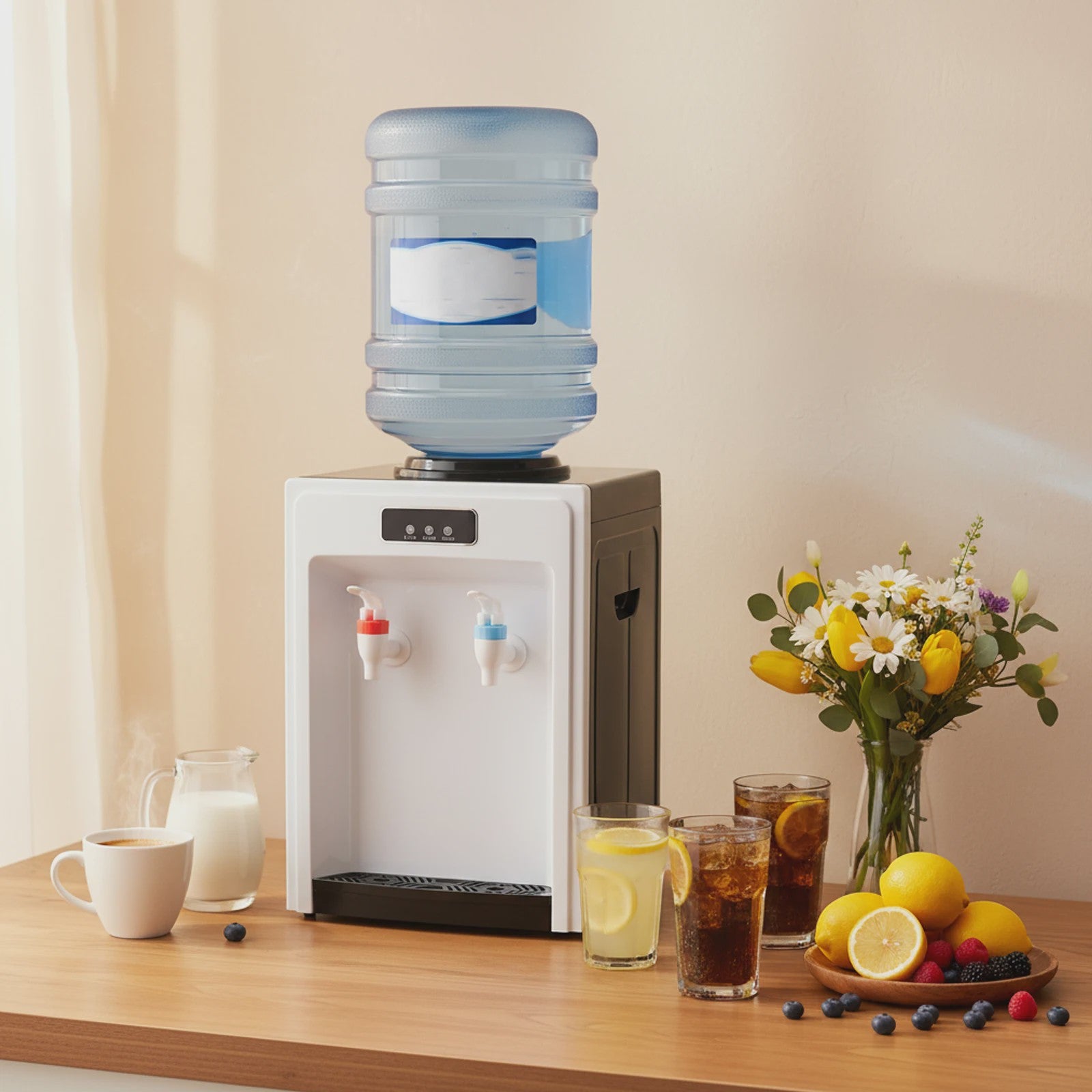 Elektrische Waterdispenser Tafelmodel: Direct Warm & Koud Water voor Thuis en Kantoor (4.5-18.9L Emmer)