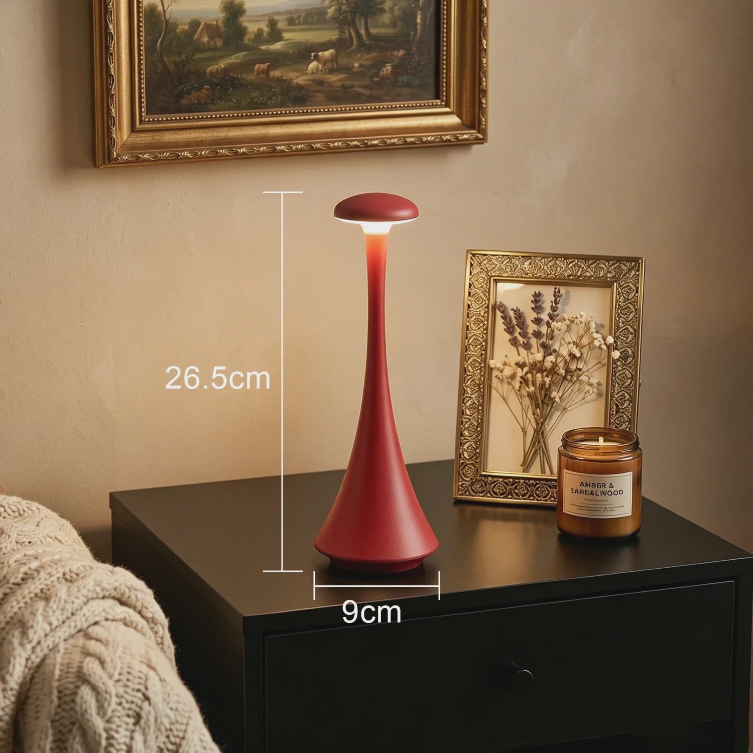 Draadloze Mushroom Tafellamp LED - Oplaadbaar & Dimbaar met Touch Bediening