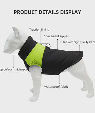 Warme Winter Hond Jas - Winddicht & Waterdicht - Met D-ring voor Lijn