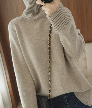 Dames 100% Kasjmier Coltrui - Dikke, Losse Pullover voor Herfst & Winter
