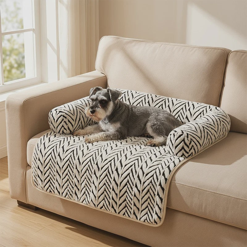 Zachte Pluche Hond & Kat Sofa Bed Mat met Anti-slip Bodem en Zijsteunen - Beschermt Bank & Stoel