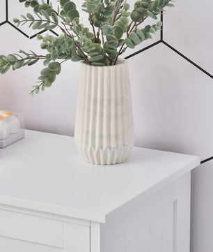 Witte Badkamerkast 56x30x83cm met 4 Lades, Plank en Anti-Tip Mechanisme