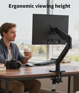 Verstelbare Monitorarm Bureauhouder voor 17-32 inch Schermen | 10KG | Klem & Doorvoertule