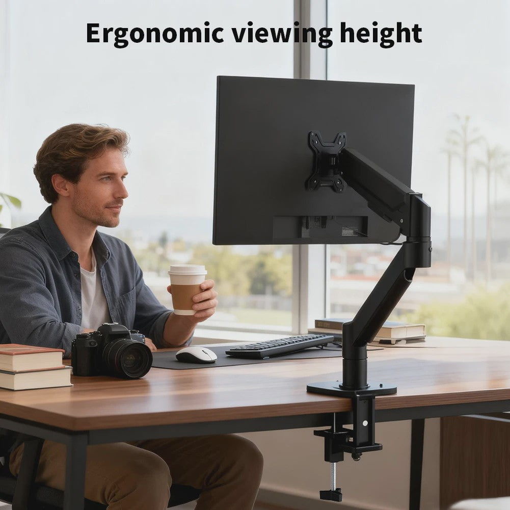 Verstelbare Monitorarm Bureauhouder voor 17-32 inch Schermen | 10KG | Klem & Doorvoertule