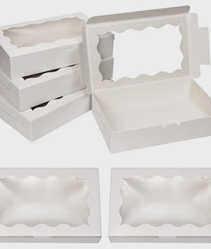 Set van 10/20 Kraft Papieren Doosjes met Venster voor Gebak, Chocolade & Cadeaus