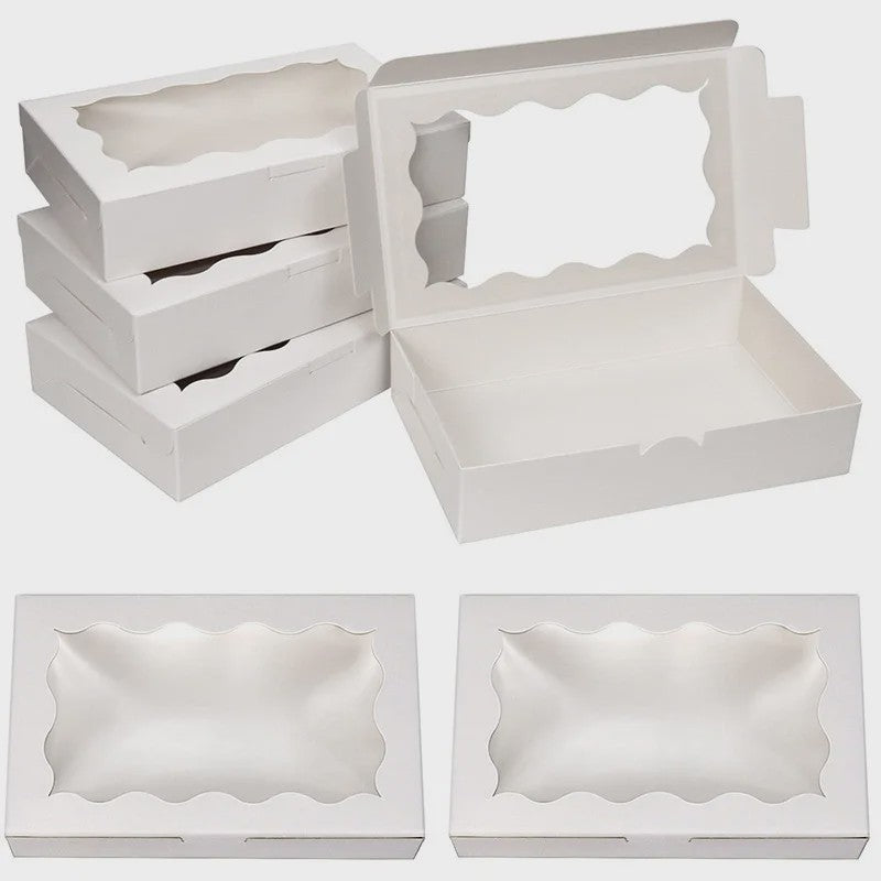 Set van 10/20 Kraft Papieren Doosjes met Venster voor Gebak, Chocolade & Cadeaus