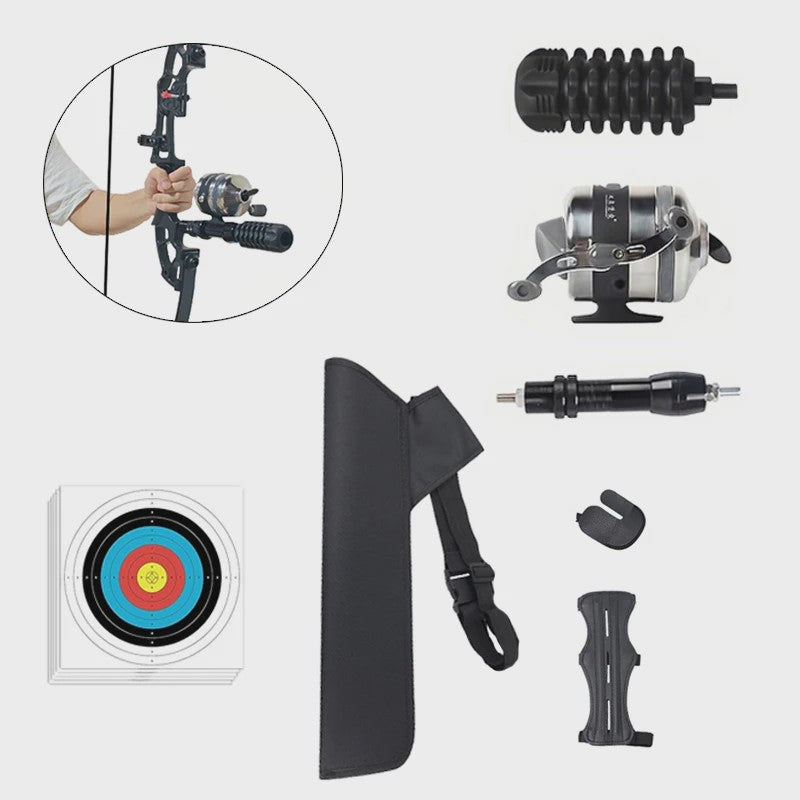 DIY Handboog Set met Pijl en Boog, 40 lbs, Inclusief Doelwit, Armbeschermer en Visserijmolen