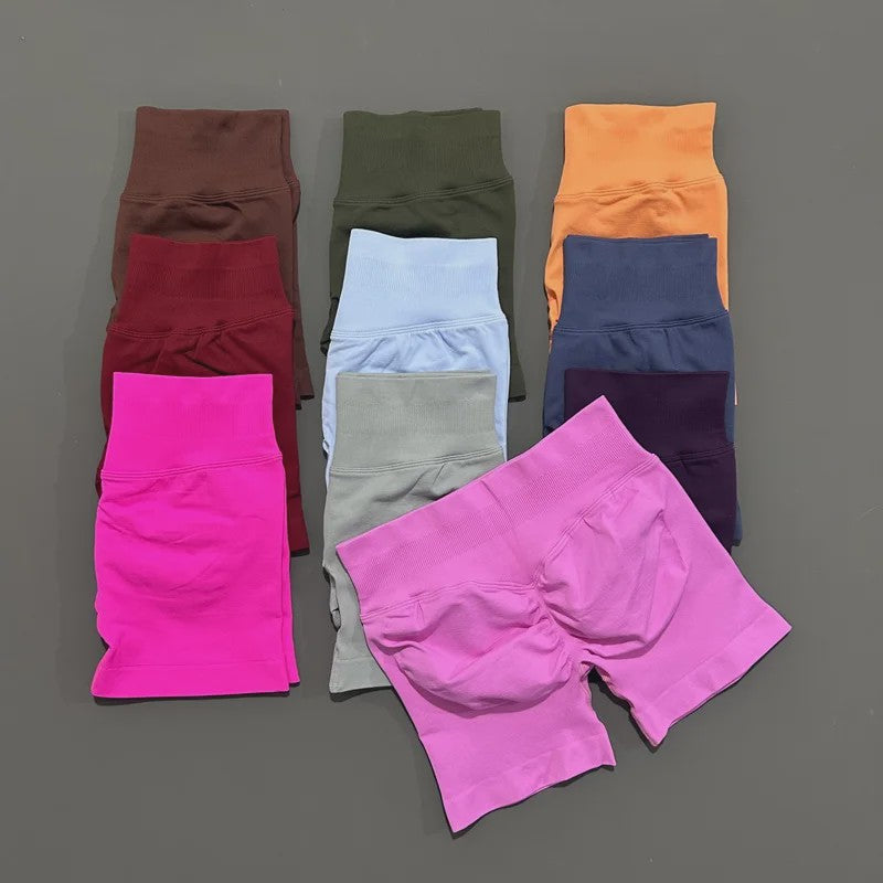 HISTELLO Seamless Biker Shorts Dames - Low Waist Scrunch Butt voor Fitness & Yoga