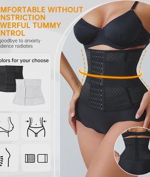 Verstelbare Waist Trainer Korset met Dubbele Banden en Rits - Tummy Control & Rugondersteuning