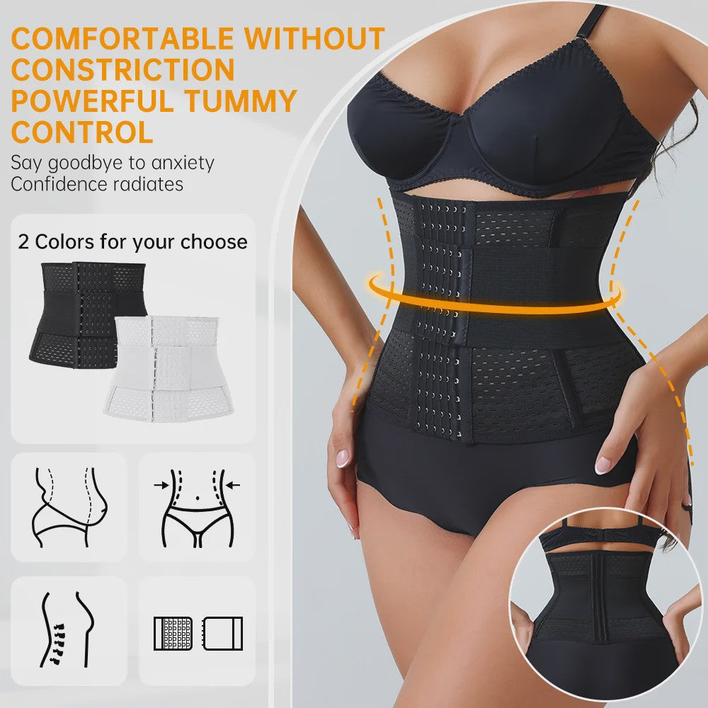 Verstelbare Waist Trainer Korset met Dubbele Banden en Rits - Tummy Control & Rugondersteuning