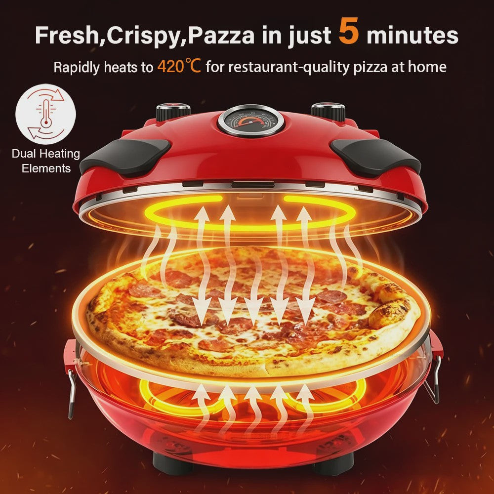 Elektrische Pizzaoven 12-inch met Dubbele Temperatuurregeling tot 420℃