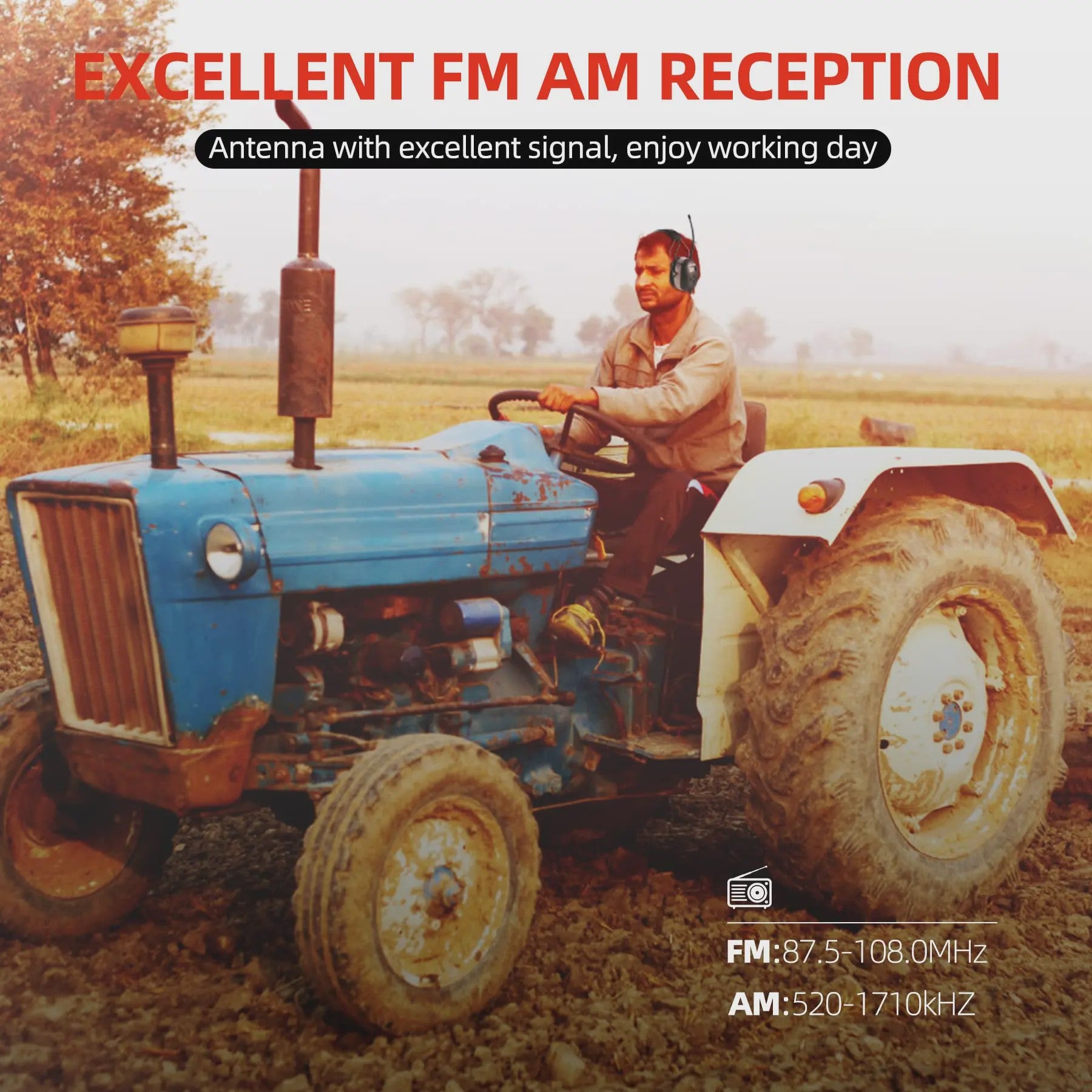 HOCAZOR Gehoorbescherming Koptelefoon met FM/AM Radio - NRR 25dB