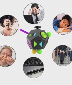 Fidget Cube & Dodecahedron: 6/12 Zijden Stressverlichter & Sensorisch Speelgoed