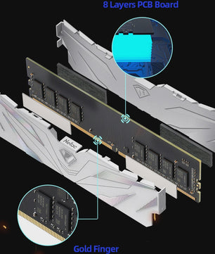 Netac DDR4 RAM Geheugen 16GB/32GB Kit - 3200MHz/3600MHz met Heatsink & XMP 2.0