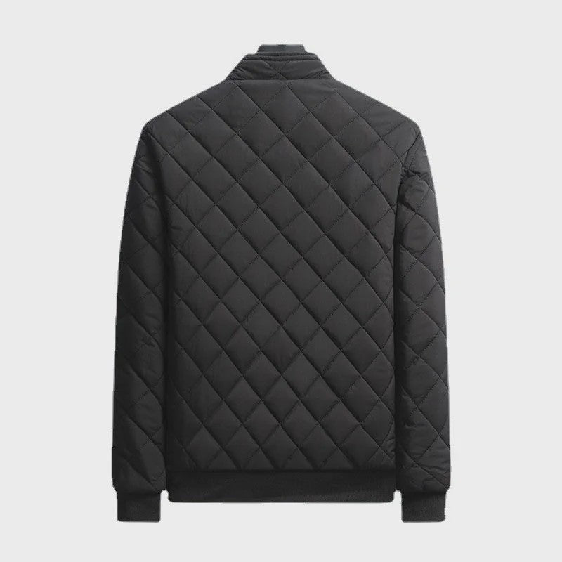 Heren Bomberjack met Diamantpatroon en Fleece Voering - Stijlvolle Winterjas