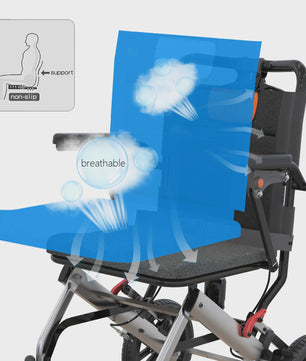 Lichtgewicht Opvouwbare Rolstoel voor Volwassenen - Aluminium Frame, 16" Zitting