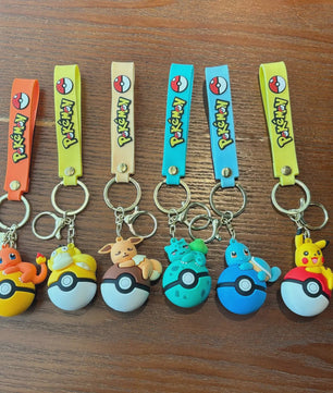 Pokémon Sleutelhanger Set met Pikachu, Eevee & Charmander - Leuke Anime Accessoire voor Tassen & Rugzakken