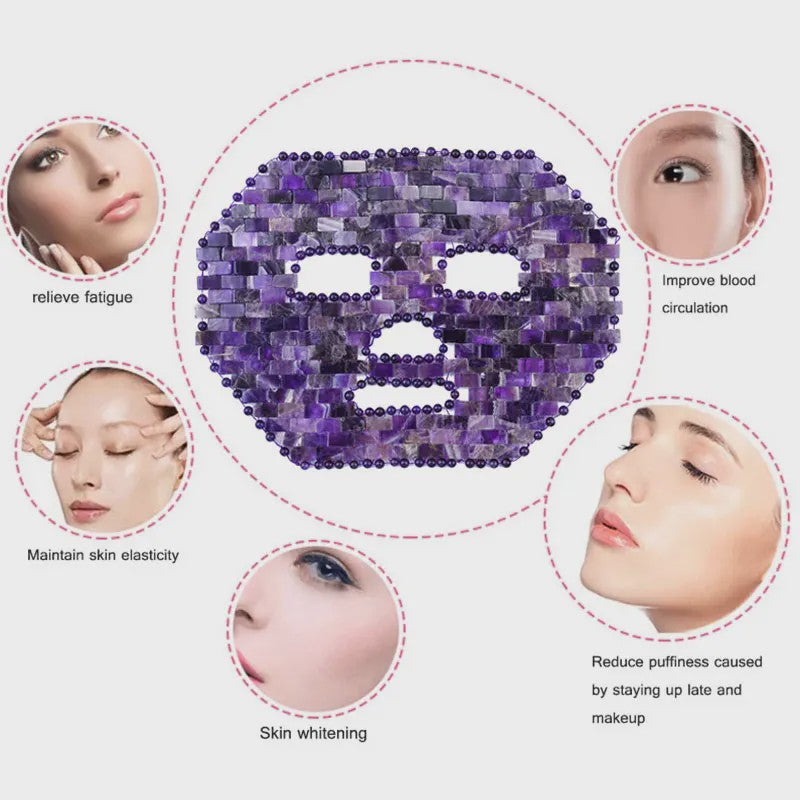 Natuurlijk Amethist Jade Gezichtsmasker & Gua Sha Roller Set