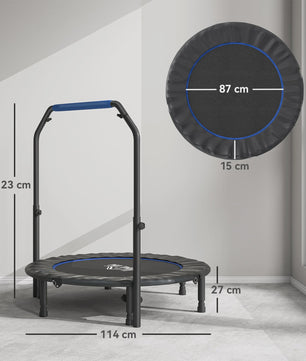 Fitness Trampoline voor Volwassenen - Ø114cm, Inklapbaar, Verstelbare Handgreep
