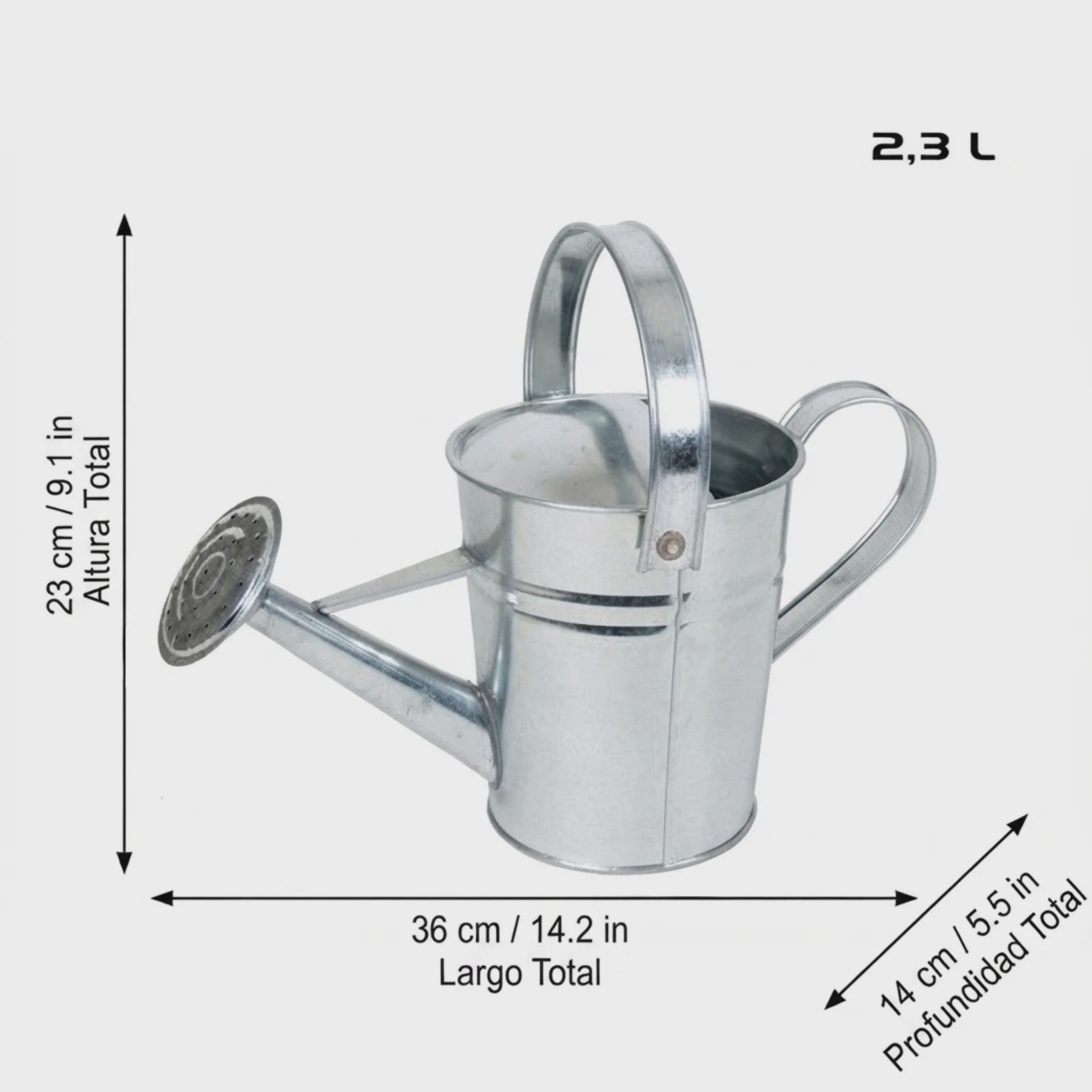 Vintage Gietijzeren Gieter - 2.3L & 5L - Roestvrij & Stijlvol voor Binnen & Buiten Tuinplanten