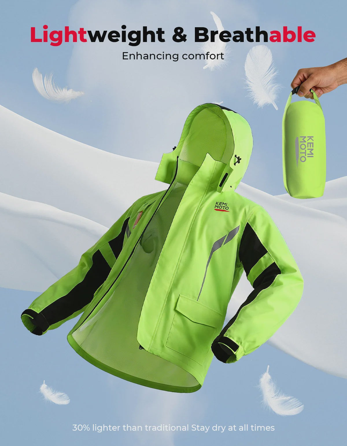 Waterdichte Motor Regenpak Set - Winddicht, Ademend & Reflecterend