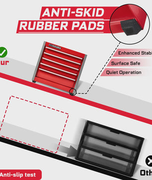 Geinxurn Mini Gereedschapskist - Compacte 3/5 Lades, Stapelbaar Staal, Rood
