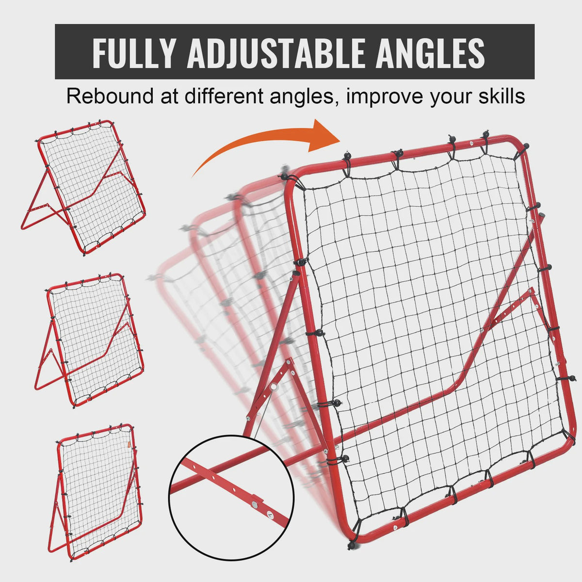 VEVOR Voetbal Rebounder Net - Draagbaar, Verstelbaar Hoek, Training Hulp