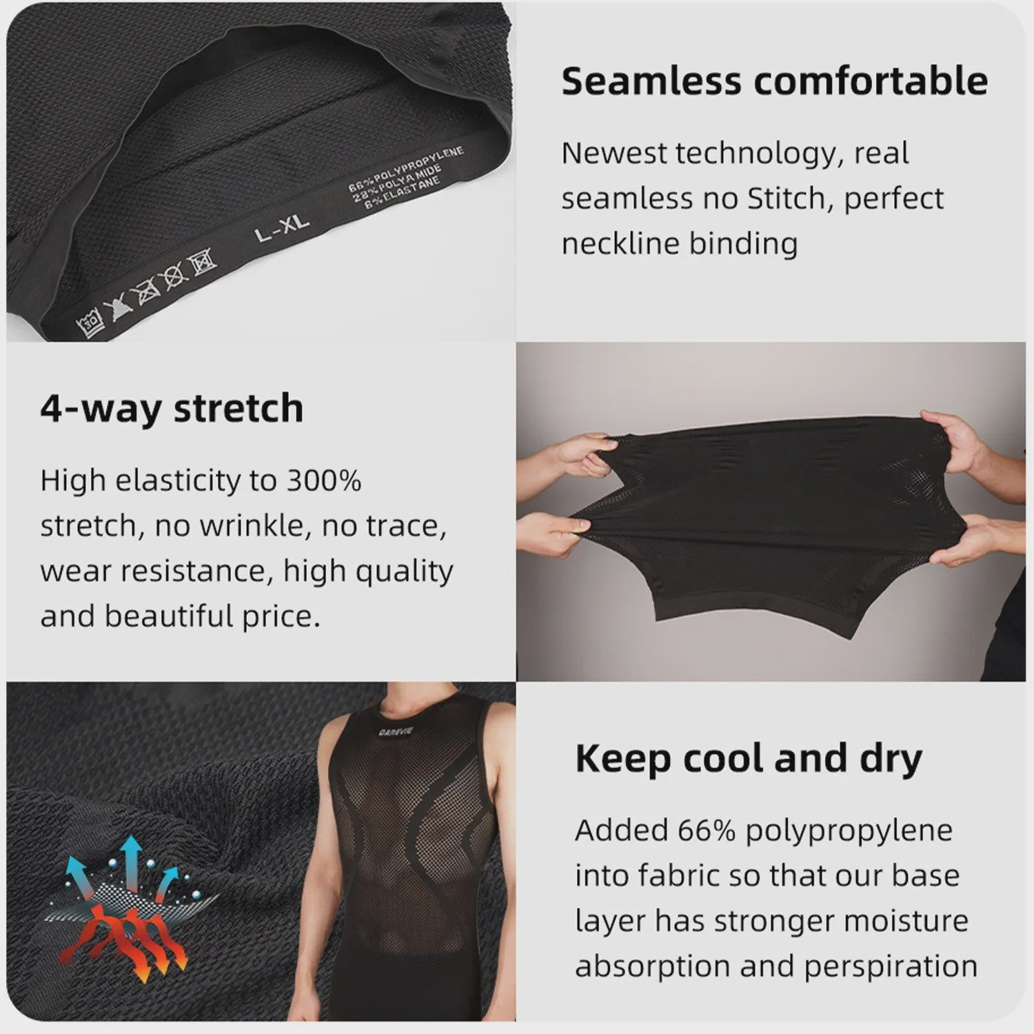 DAREVIE Seamless Fiets Onderlaag - Ademend & Compressie voor Heren en Dames